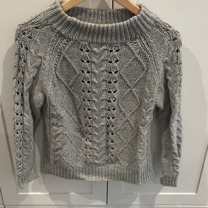 J. Crew Silver Cable Knit Women's Sweater